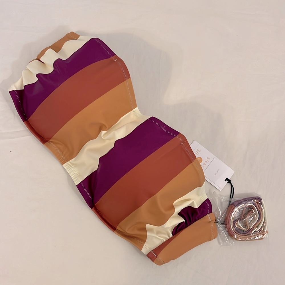 Shade & Shore Multicolor Bandeau Bikini Top 38D NWT